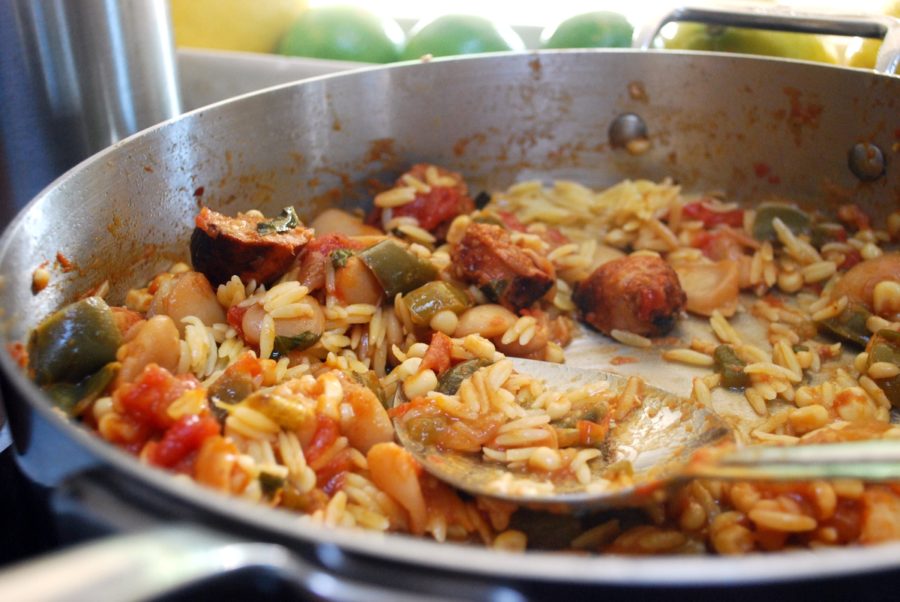 Chorizo Jersey Corn and Orzo recipe