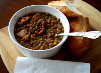 Spicy Ham and Lentil soup