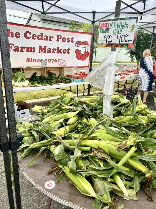 corn on the cob at a farmers market