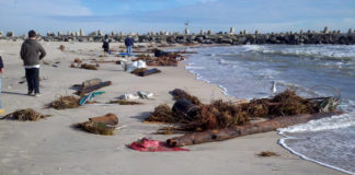 Washed up belongings on Point Pleasant Beach after Hurrican Sandy