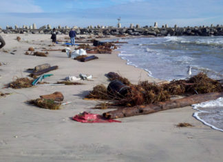 Greetings from Point Pleasant Beach Washed up belongings on Point Pleasant Beach after Hurrican Sandy