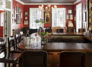 cozy bar at the Ebbitt Room in Cape May inside the historic Virginia Hotel