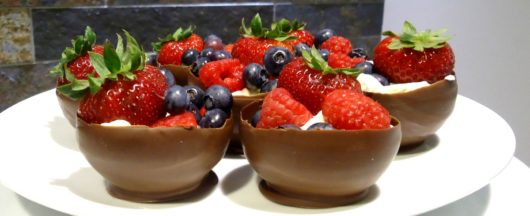 berries in chocolate bowl