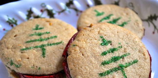 Christmas Peanut Butter Sandwich Cookies