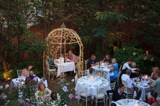 Romantic outdoor setting at the Gables in Beach Haven NJ