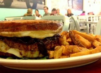 French onion burger from the Pop Shop in Collingswood