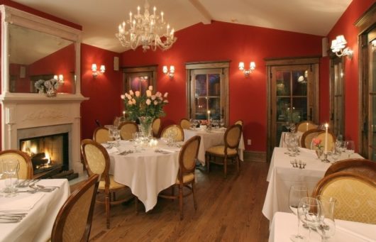 The Gables romantic main dining room in Beach Haven