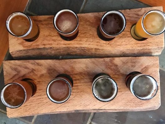 A tasting flight of Screamin' Hill beer