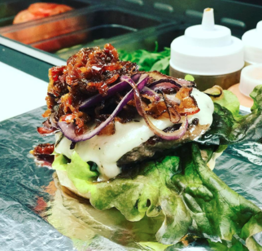 Bacon Jam Burger, Stuffed Burger, Jersey Bites