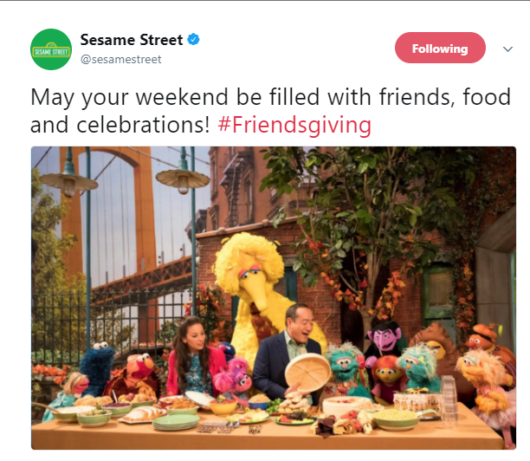Sesame Street Tweet for Friendsgiving