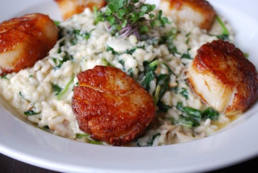 Scallops with risotto, Tuna crudo dish, NJ Chef Profile Series, Meg LaManna, B2 Bistro + Bar, Point Pleasant Beach, Jersey Bites