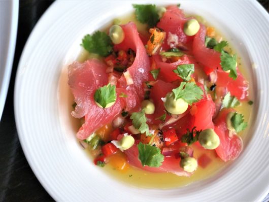 Tuna crudo dish, NJ Chef Profile Series, Meg LaManna, B2 Bistro + Bar, Point Pleasant Beach, Jersey Bites