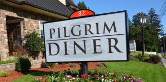 Pilgrim Diner Sign with a Pilgrim Hat