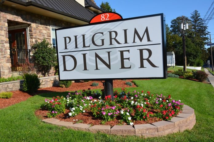 Pilgrim Diner Sign with a Pilgrim Hat