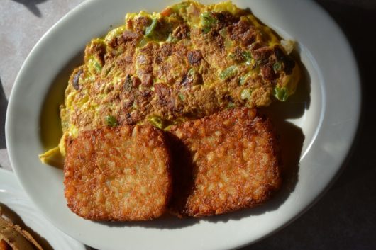 Western omelette with hash browns