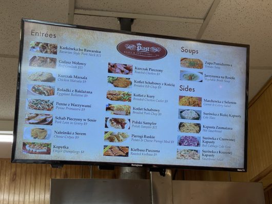 Piast menu board