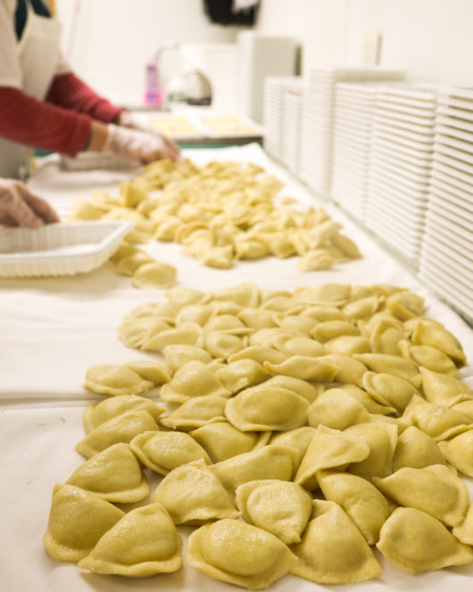pierogis being hand made