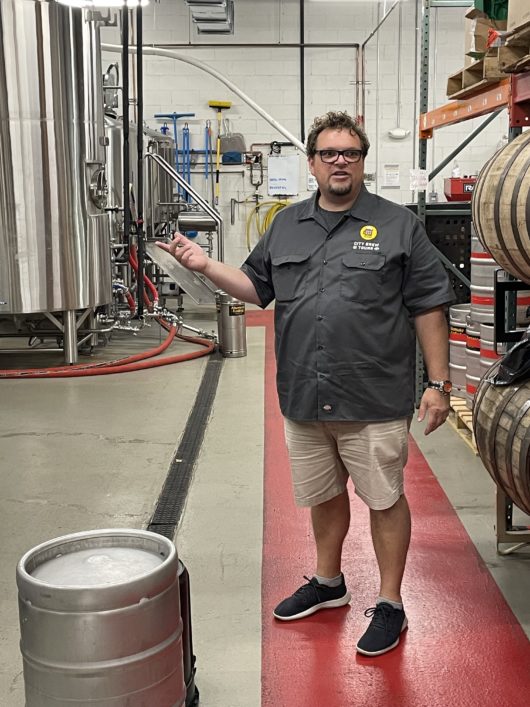 Brew Tour guide Darren Blanco shows us around the brewery at Alternate Ending, in Aberdeen, NJ. City Brew Tours, Jersey Shore, Peter Culos, Jersey Bites