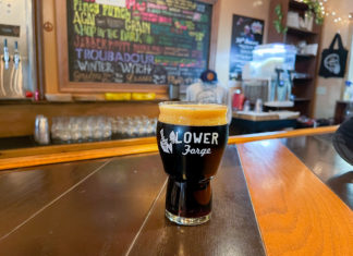 glass of beer on bar