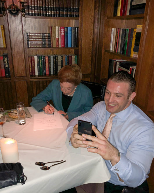 Mary Higgins Clark signing books at Esty Street