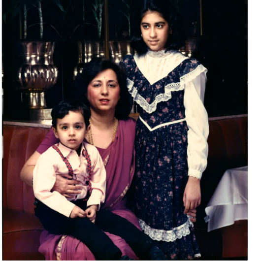 Shaun Mehtani, his mother Sneh, and sister Sara circa1986