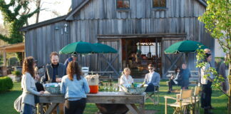 people outside barn at Beach Plum Farms