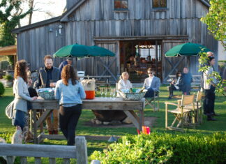 people outside barn at Beach Plum Farms