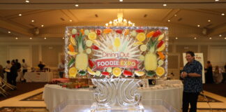 ice sculpture at Foodie expo 2025