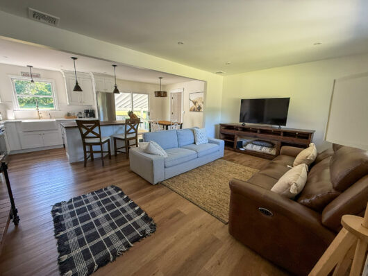 Renovated cottage where we stayed directly across the street from the farm