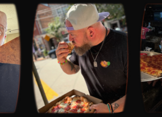 The pizza hulk (stephen winters) eating pizza