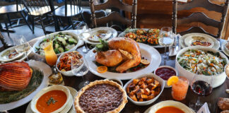 full Thanksgiving spread at et al fine food