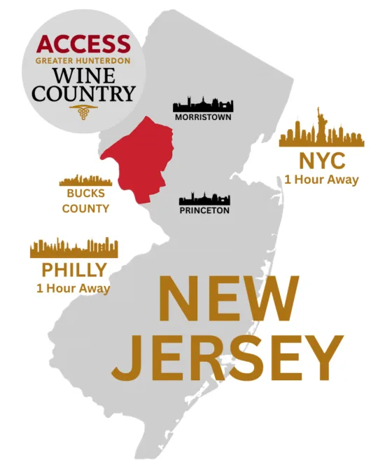 Access Greater Hunterdon Wine Country Map - New Jersey Wineries