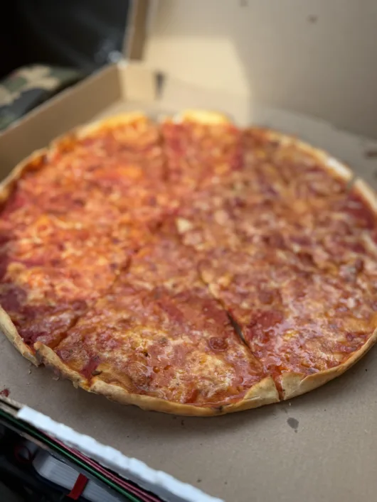 pizza in a box from Patsy’s Tavern, Paterson - best pizza in New Jersey 2026