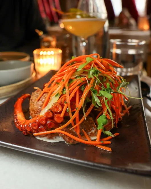 Buffalo style octopus with crispy potatoes at Olea Spring Lake NJ