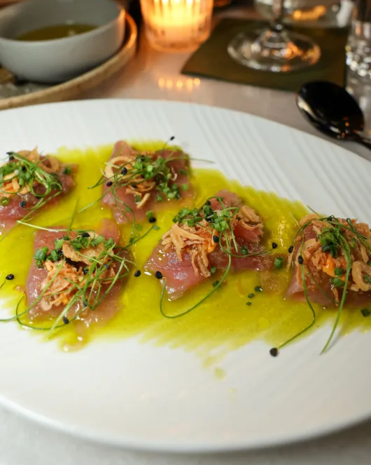 Chef’s daily crudo prepared fresh at Olea Restaurant in Spring Lake NJ