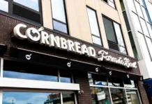 Exterior of Cornbread Farm to Soul restaurant storefront in New Jersey