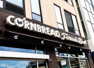 Celebrate National Cornbread Day at Cornbread Farm to Soul Exterior of Cornbread Farm to Soul restaurant storefront in New Jersey
