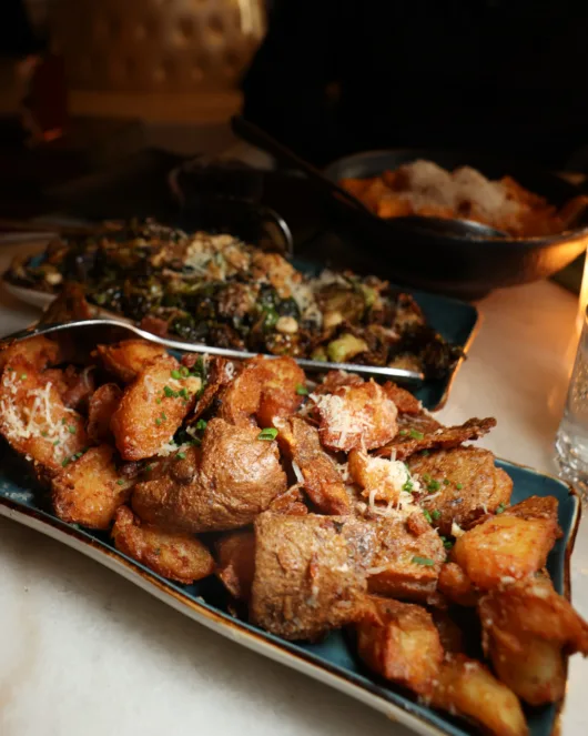 crispy potatoes and Brussels Sprout sides at olea in spring lake nj
