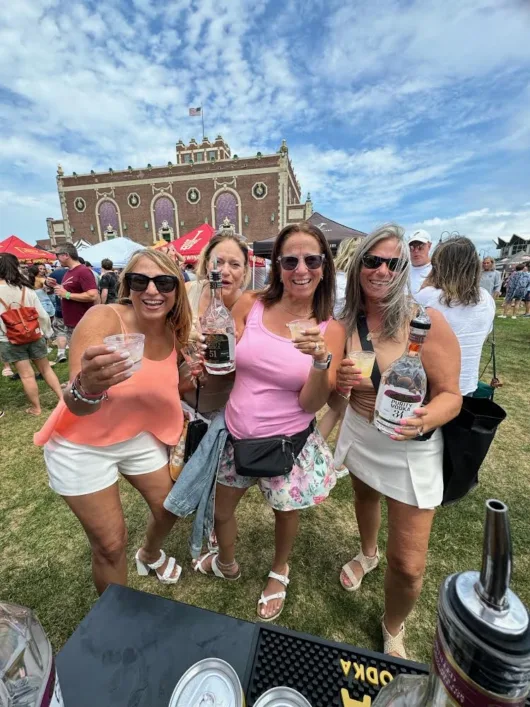 ladies enjoying spirits at Asbury Beer Wine and Spirits Fest