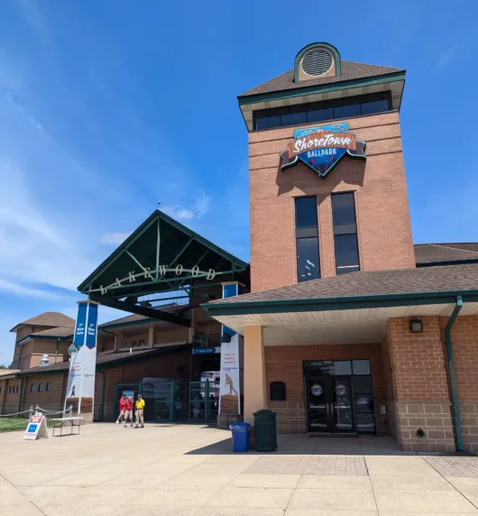 ShoreTown Ballpark Exterior in Lakewood The exterior of ShoreTown Ballpark, home of the Jersey Shore BlueClaws, in Lakewood, New Jersey.
