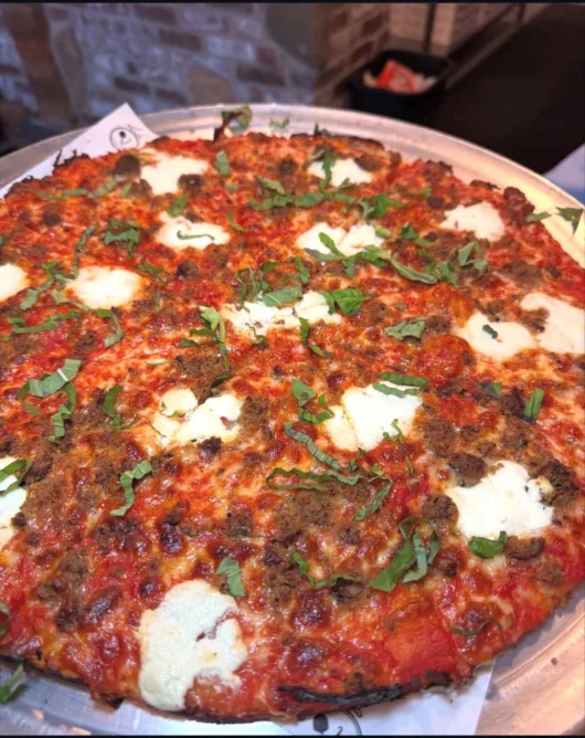 Pan pizza at Vinnie’s Pan Pizza in Brielle, NJ