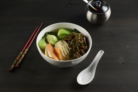 Beef and shredded pepper noodle soup at Ugly Dumpling, a Shanghai street food-inspired restaurant.
