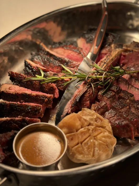Steak with au jus at Charkol in Freehold, NJ
