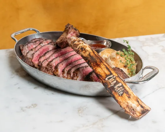 Tomahawk steak served at Gabriella’s Italian Steakhouse in Red Bank, New Jersey.