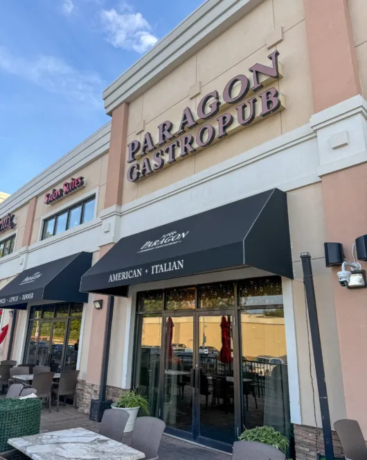 Exterior of the newly renovated Paragon American + Italian Gastropub in Clark, New Jersey.