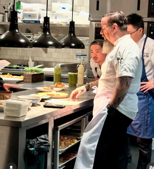 Chopped Champion Chef Eric LeVine in the kitchen at Paragon American + Italian Gastropub in Clark, New Jersey.