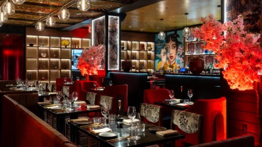 SHO 3rd floor dining room transports guests beyond the streets of Red Bank.